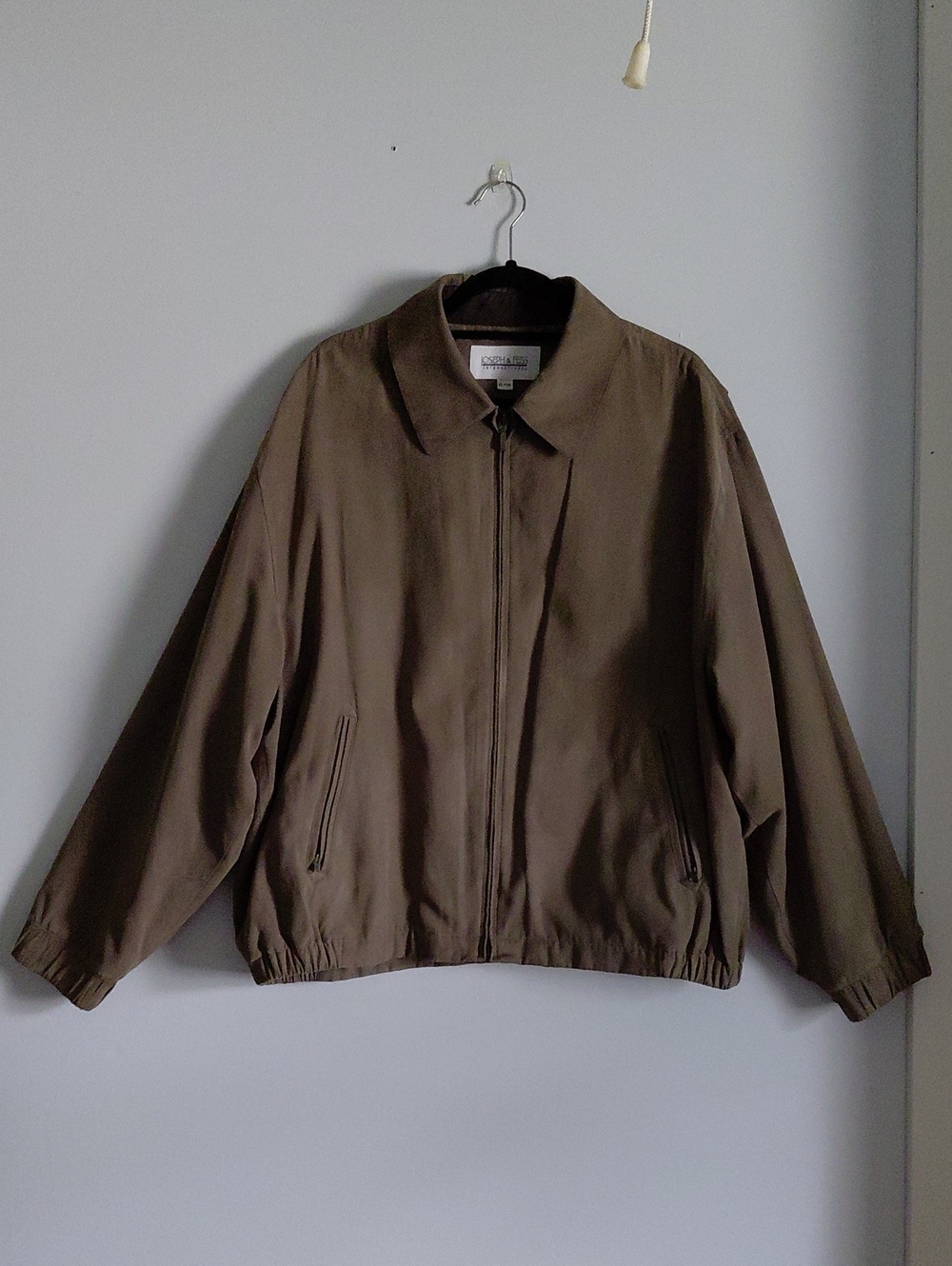 Joseph & Feiss Brown Faux Suede Full Zip Harrington Jacket Coat XL